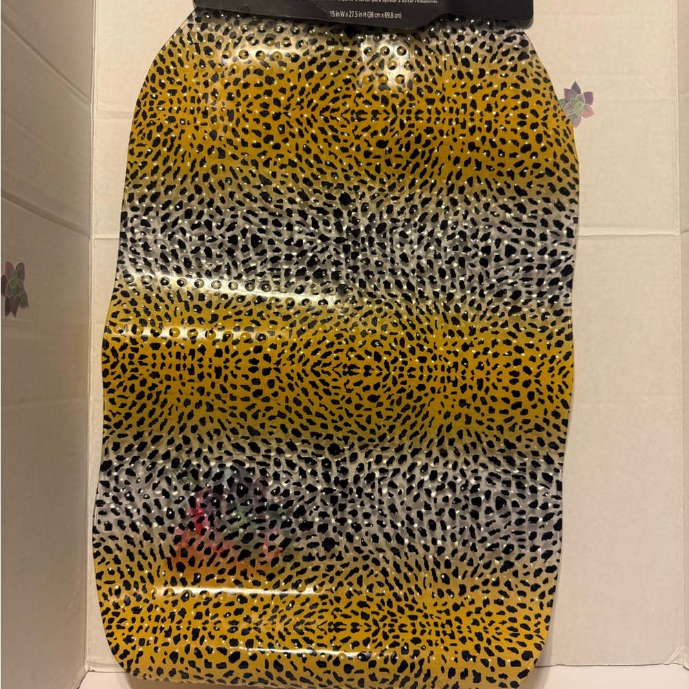 Mainstays Yellow and Black Leopard Print Bath Mat